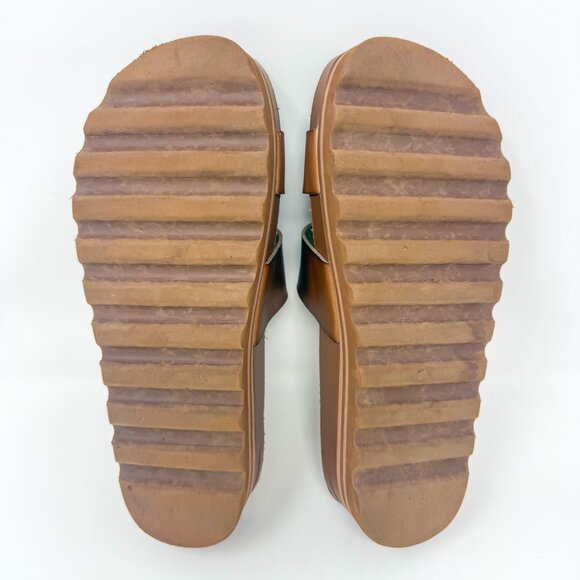 Reef Cushion Vista Hi Sandals Women's 7 Natural Platform Slides Cork Footbed - Picture 9 of 10